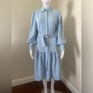 See Rene Boutique Light Blue MIDI Dress Size Medium WMNS